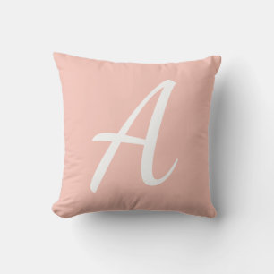Coral Rosa Monogram Kudde
