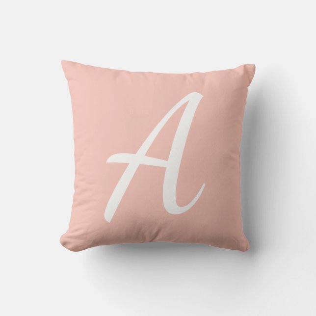 Coral Rosa Monogram Kudde (Framsida)