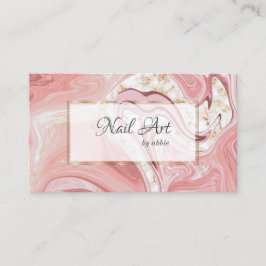 Coral Rosa Nail Artist Agate Swirls Visitkort