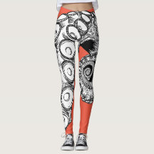 Coral Rosa Octopus Tentacle Leggings