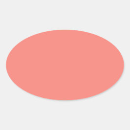 Coral Rosa Oval Sticker Ovalt Klistermärke