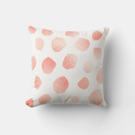 Coral Rosa Paíed Metallic Polka dots White Kudde