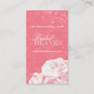 Coral Rosa Peony Damask Wedding Visitkort