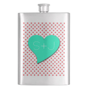 Coral Rosa Polka dots-Monogram av Shirley Taylor Fickplunta