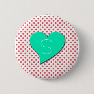 Coral Rosa Polka dots-Monogram av Shirley Taylor Knapp