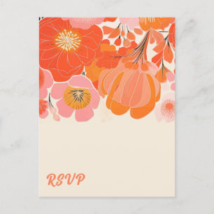 Coral Rosa Poppy Flower OSA Vykort