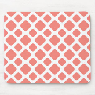 Coral Rosa Quatrefoil Mönster Musmatta