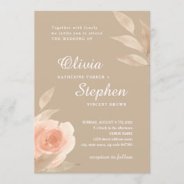 Coral rosa ros. Botaniska trädgården blommigt bröl Inbjudningar