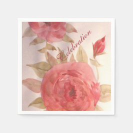 Coral Rosa ros Napkins Pappersservett