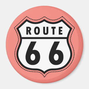 Coral Rosa Route 66-tecken Magnet