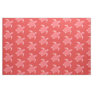 Coral Rosa Sea Turtles Mönster Tyg