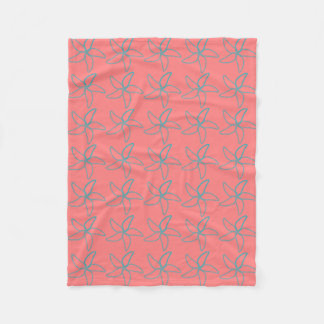 Coral Rosa Starfish Fleece Blanket