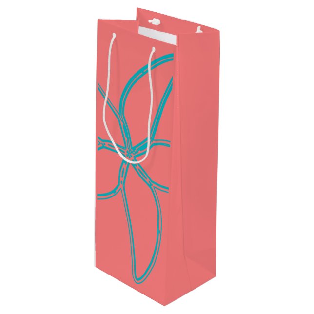 Coral Rosa Starfish Vin Gift Bag (Framsidan Vinklad)