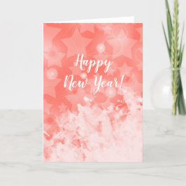 Coral rosa Stars Modern chic Festive Anpassningsba Helgkort