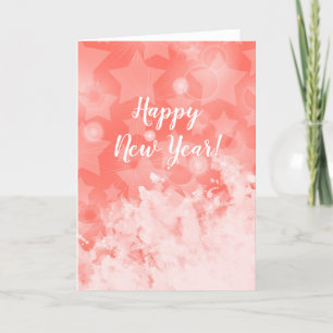 Coral rosa Stars Modern chic Festive Anpassningsba Helgkort