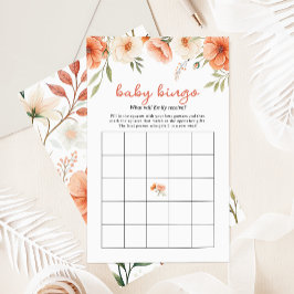 Coral Rosa Wildblomma Baby Bingo Baby Shower Game