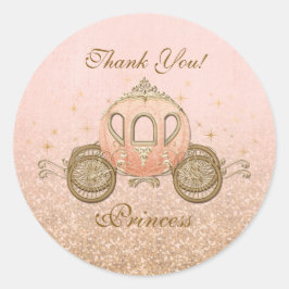 Coral Royal Fairytale Princess Circle Stickers Runt Klistermärke