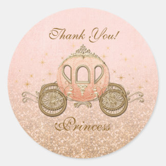 Coral Royal Fairytale Princess Circle Stickers Runt Klistermärke