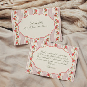 Coral Sage Blush Cottage Bröllopsdusch Tack Kort