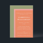 Coral Sage Grönt Modern geometrisk Möhippa Inbjudningar<br><div class="desc">Koral och sage Geometric Anpassningsbar Inbjudningskort för möhippan</div>