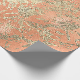 Coral Salmo Champaigne Guld Marble Metallic Stroke Presentpapper