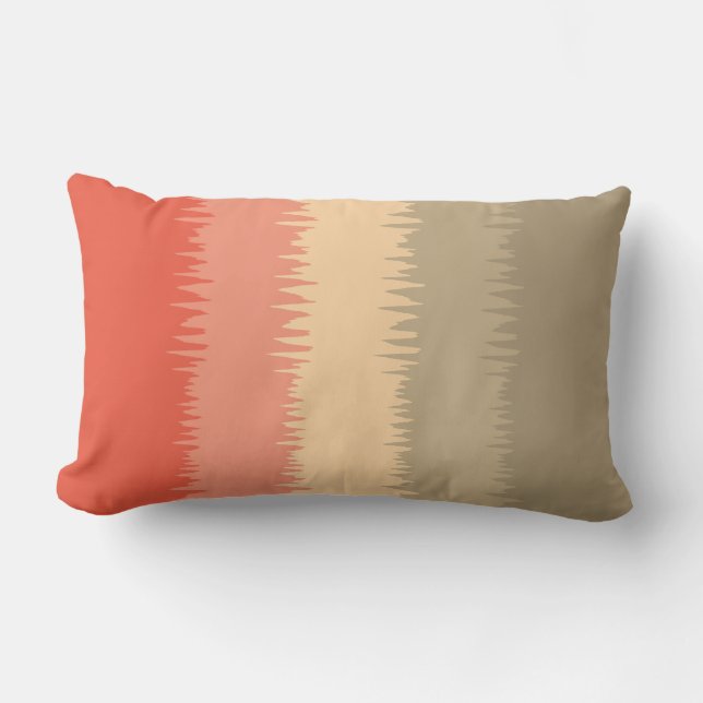 Coral Salmon Rosa Beige Brown Cream Lumbarkudde (Framsida)