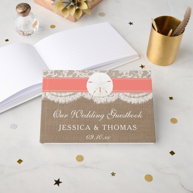 Coral Sand Dollar Beach Wedlingen Gästböcker (Framsida öppen)