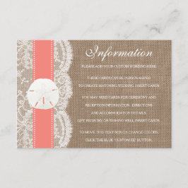 Coral Sand Dollar Beach Wedlingen Tilläggskort