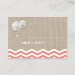 Coral Sand Dollar Chevron-platskort Placeringskort