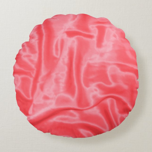 Coral Satin-Round Dekorativ kudde (Framsidan)