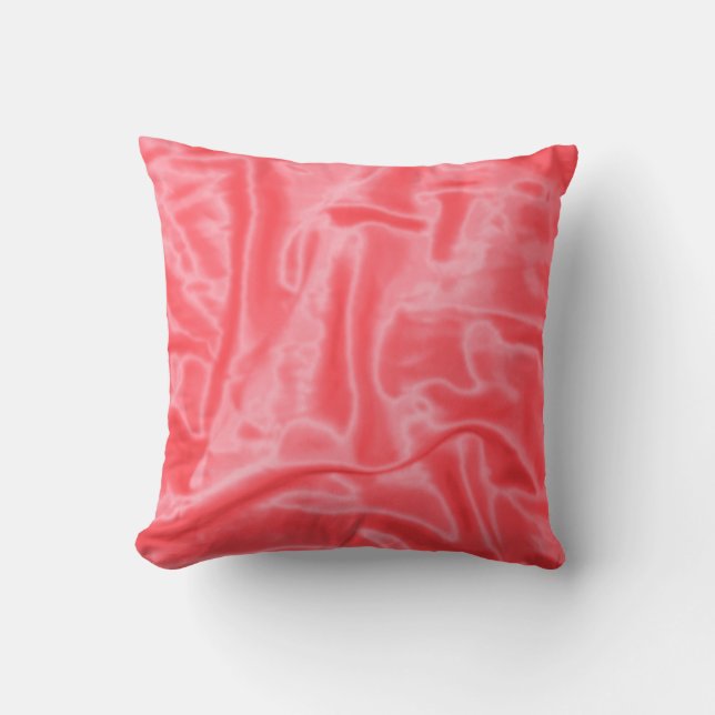 Coral Satin Square Dekorativ kudde (Framsida)