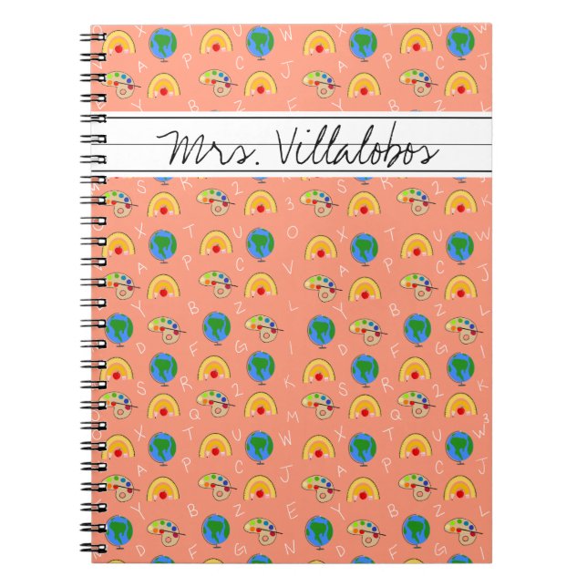 Coral School Supplies och Alphabet Anteckningsbok (Framsidan)