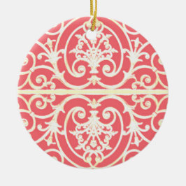 Coral scrollwork mönster julgransprydnad keramik