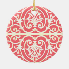 Coral scrollwork mönster julgransprydnad keramik