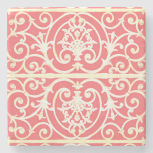 Coral scrollwork mönster underlägg sten