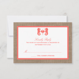 Coral Seahorse Burlap Beach-samlingen OSA Kort