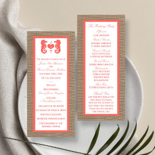 Coral Seahorse Burlap Beach-samlingen Program