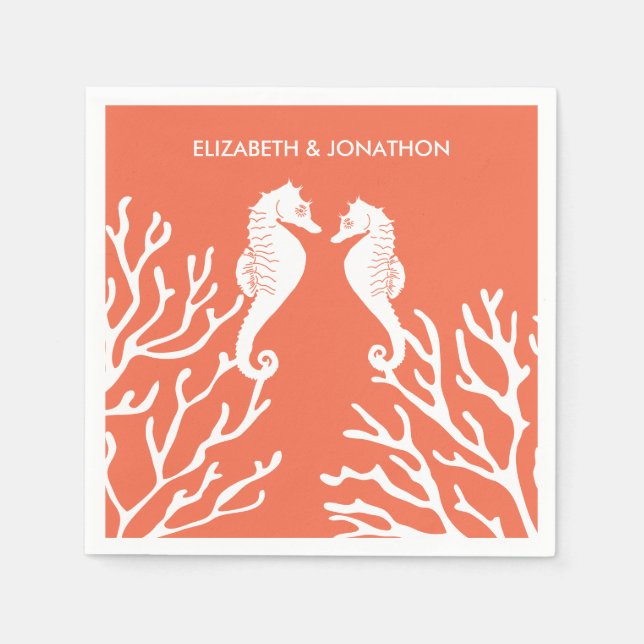 Coral Seahorse Pappersservett (Framsidan)
