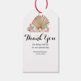Coral & Seashell-strand Wedding Gift Presentetikett
