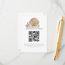 Coral & Seashell-strand Wedding Tilläggskort