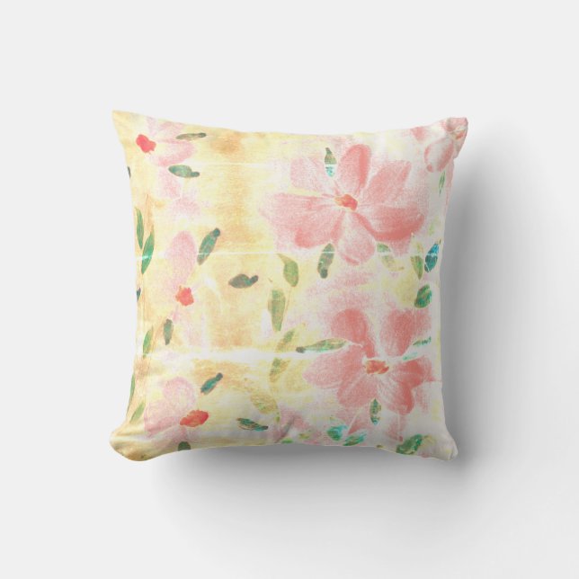 Coral Shabby chic Blommigt Kudde (Framsida)