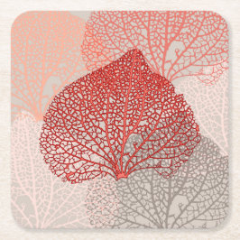 Coral Shadow Underlägg Papper Kvadrat