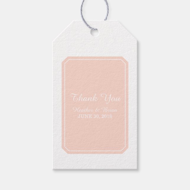 Coral Simply Elegant bröllop Presentetikett (Framsidan)