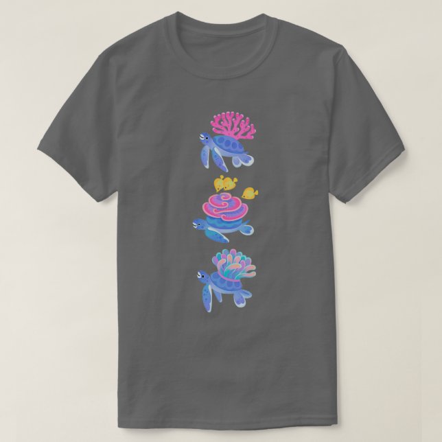 Coral sköldpadda t shirt (Design framsida)