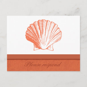 Coral Snäcka Beach Wedding OSA Postcard Inbjudan Vykort