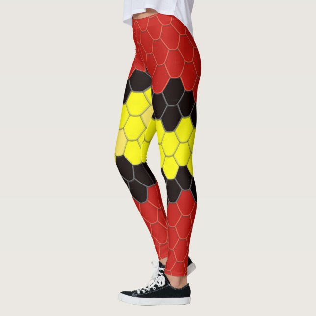 Coral Snake Skin Mönster Leggings (Vänster)