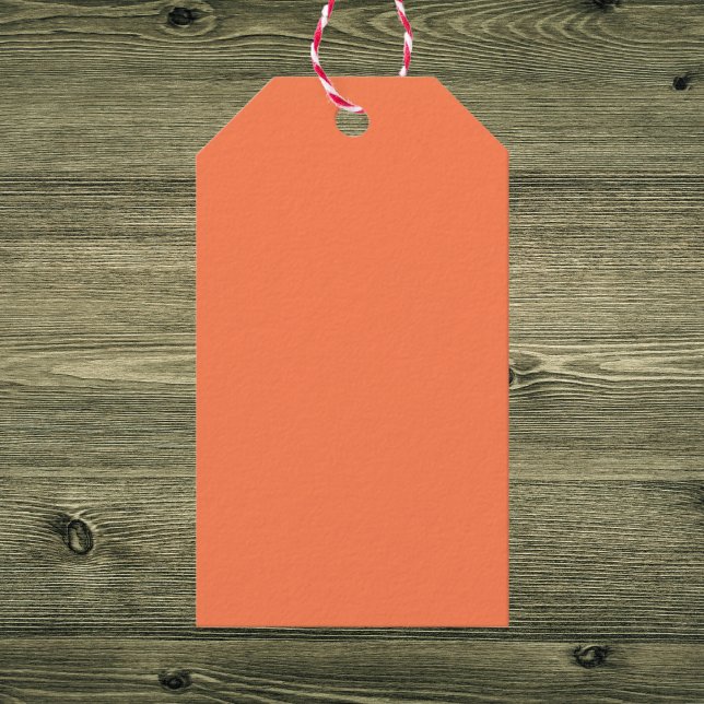 Coral Solid Färg Presentetikett (Skapare uppladdad)