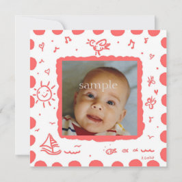 Coral Songbird Birth Notice cement Meddelande