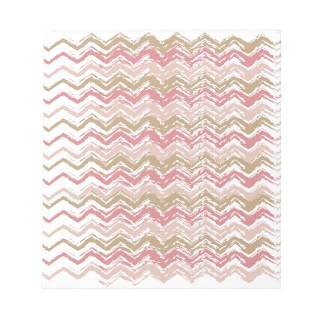 Coral Spice Scribble ZigZag Chevron Mönster Anteckningsblock (Framsida)