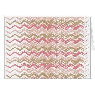 Coral Spice Scribble ZigZag Chevron Mönster Hälsningskort